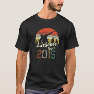 Vintage Dabbing Awesome Since 2015 8th Birthday Bo T-Shirt