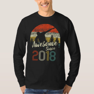 Vintage Dabbing Awesome Since 2018 5th Birthday Bo T-Shirt