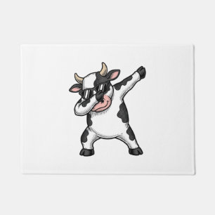 Vintage Dabbing Cow Sunglasses Graphic Shirt_1 Doormat