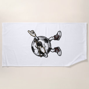 Vintage Dabbing Soccer Ball Shirt Design (2)_1 Beach Towel