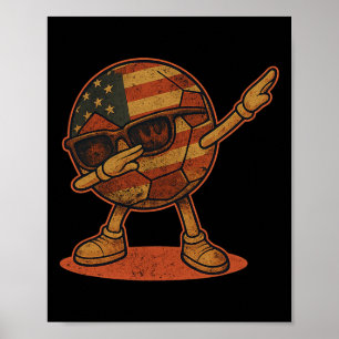 Vintage Dabbing Soccer Ll American Poster