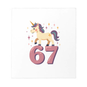 Vintage Dabbing Unicorn 67 Rainbow Birthday Vector Notepad