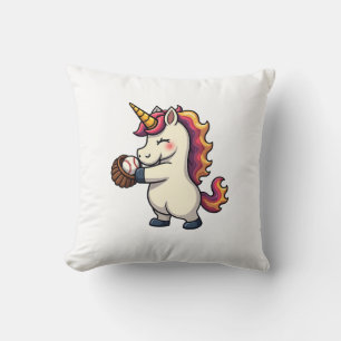 Vintage Dabbing Unicorn Baseball Cartoon Vector De Cushion