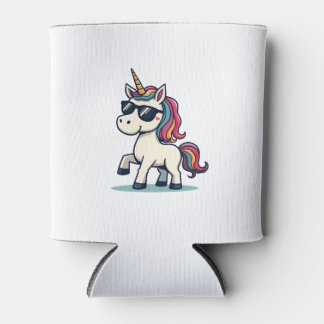 Vintage Dabbing Unicorn Rainbow Cartoon Vector Des Can Cooler