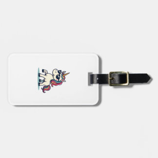 Vintage Dabbing Unicorn Rainbow Cartoon Vector Des Luggage Tag