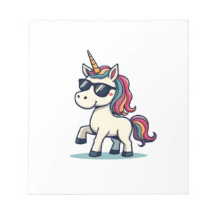 Vintage Dabbing Unicorn Rainbow Cartoon Vector Des Notepad