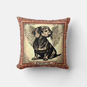 Vintage Dachshund Angel Customised Cushion