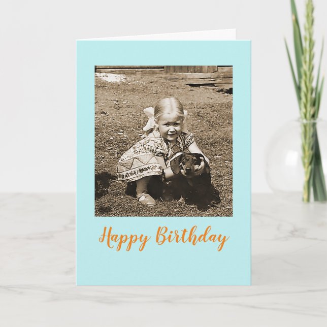 Vintage dachshund Birthday Card (Front)