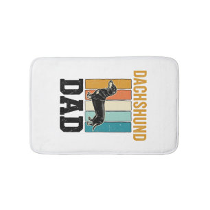 Vintage Dachshund Dad Dog Lover Vector Design_1 Bath Mat