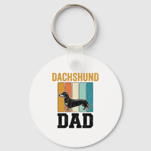 Vintage Dachshund Dad Dog Lover Vector Design_1 Key Ring