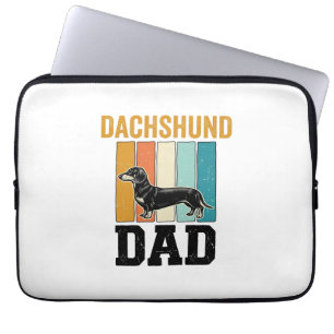Vintage Dachshund Dad Dog Lover Vector Design_1 Laptop Sleeve