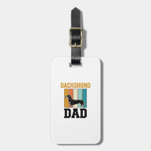 Vintage Dachshund Dad Dog Lover Vector Design_1 Luggage Tag