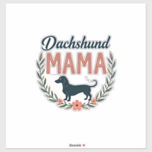 Vintage Dachshund Mama Floral Dog Lover Vector Des