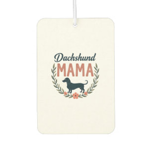 Vintage Dachshund Mama Floral Dog Lover Vector Des Car Air Freshener