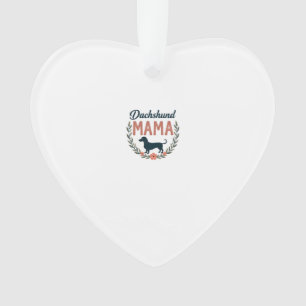 Vintage Dachshund Mama Floral Dog Lover Vector Des Ornament