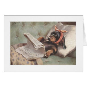 Vintage - Dachshund on the Couch,