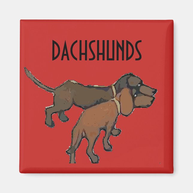 Vintage Dachshunds,add text Magnet (Front)