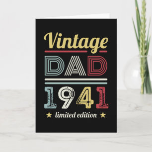Vintage Dad 1941 80th Birthday Gift Men Retro Card