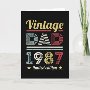 Vintage Dad 1987 40th Birthday Gift Men Retro Card