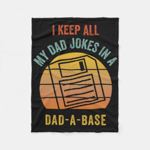 Vintage Dad A Base Jokes Funny Father's Day Sarcas Fleece Blanket