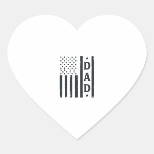 Vintage Dad American Flag Vector Design_1 Heart Sticker