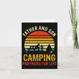 Vintage Dad And Son Camping Partners For Life Fath Card