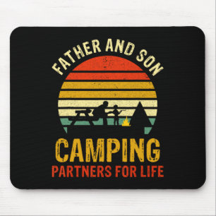 Vintage Dad And Son Camping Partners For Life Fath Mouse Pad