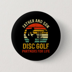 Vintage Dad And Son Disc Golf Partners For Life Fa 6 Cm Round Badge