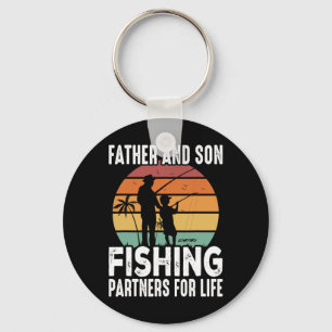 Vintage Dad And Son Fishing Partners For Life Fath Key Ring