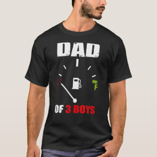 Vintage Dad   Dad Of 3 Boys Battery Low Father's D T-Shirt