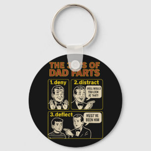 Vintage Dad Fart Funny Fathers Day Farting Humour Key Ring