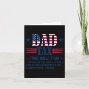 Vintage Dad Tax Definition Men Funny Father's Day Card