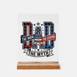 Vintage DAD The Man The Myth The Legend Shirt Desi Acrylic Sign
