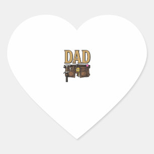 Vintage Dad Tool Belt Fathers Day Heart Sticker