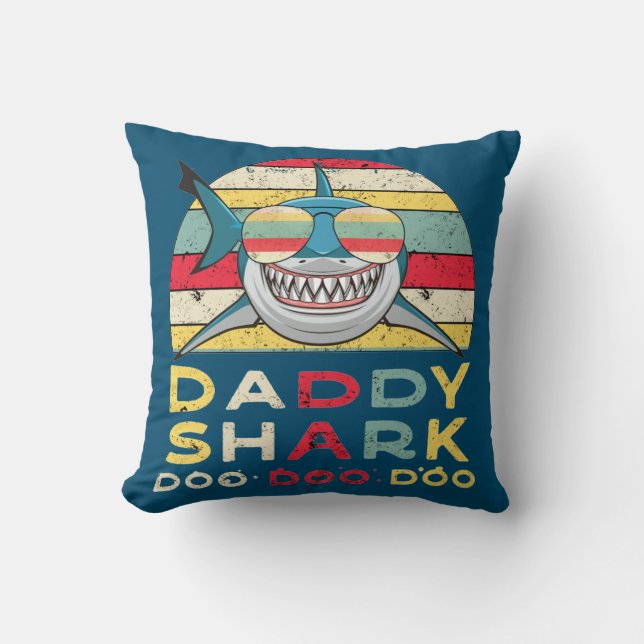 Vintage Daddy Shark "Doo Doo Doo" Cushion (Front)