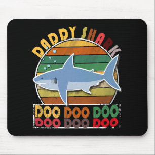Vintage Daddy Shark Fathers Day Mouse Pad