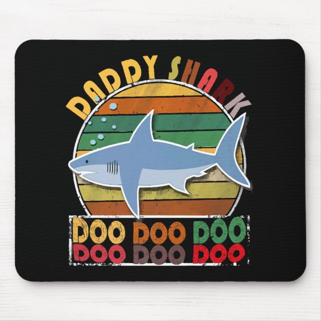 Vintage Daddy Shark Fathers Day Mouse Pad (Front)