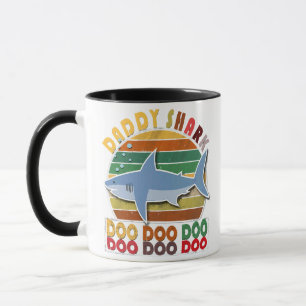 Vintage Daddy Shark Fathers Day Mug