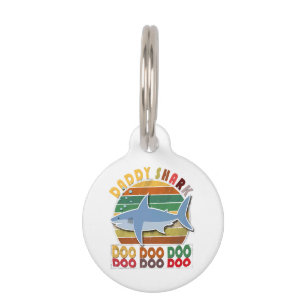 Vintage Daddy Shark Fathers Day Pet Tag
