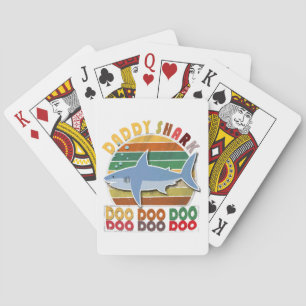 Vintage Daddy Shark Fathers Day Playing Cards