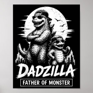 Vintage Dadzilla Father Of The Monsters Dad Son Poster