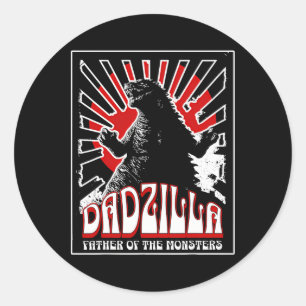 Vintage Dadzilla Father Of The Monsters Fathers Da Classic Round Sticker