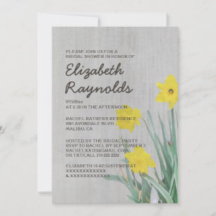 Vintage Daffodil Bridal Shower Invitations