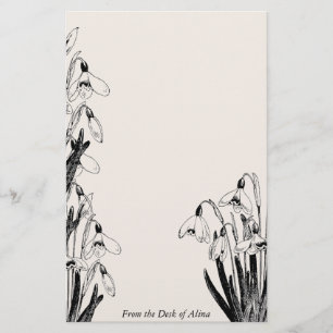 Vintage Daffodil Flowers Personalised Stationery