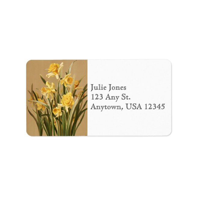 Vintage Daffodils Address Labels (Front)