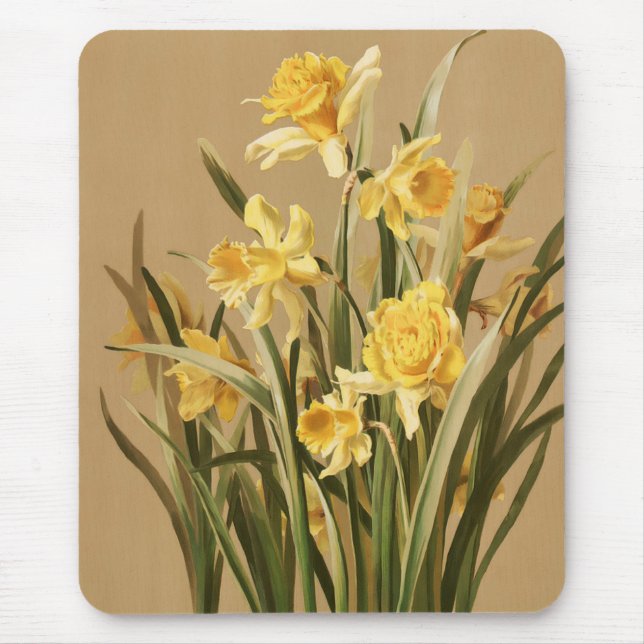 Vintage Daffodils Mousepad (Front)