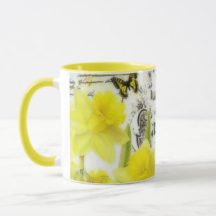 Vintage daffodils mug