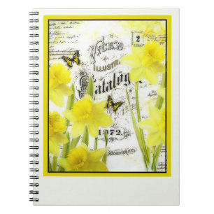 Vintage daffodils notebook