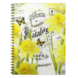 Vintage daffodils notebook