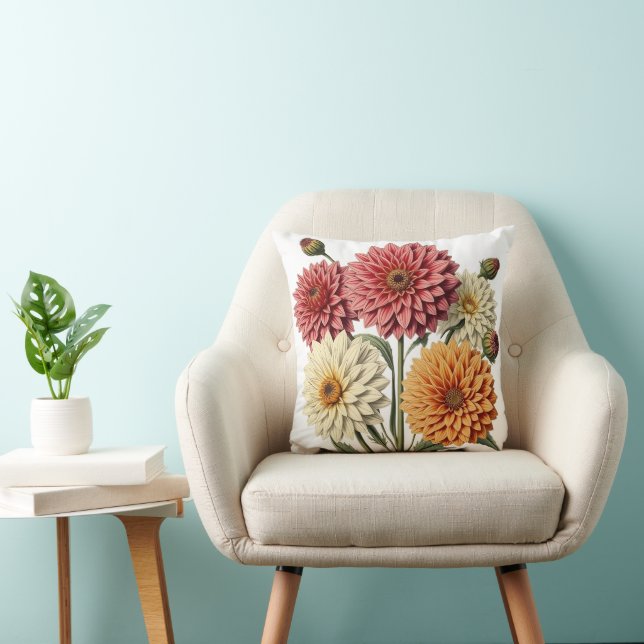 Vintage Dahlia Cushion (Chair)